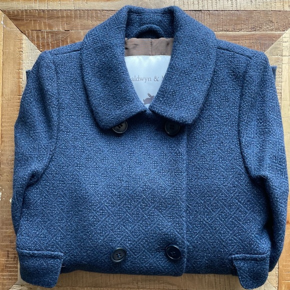 US 4 or US 6, coat, Easter, spring, tailored, lined, large pockets, NWOT, blue - Picture 4 of 9